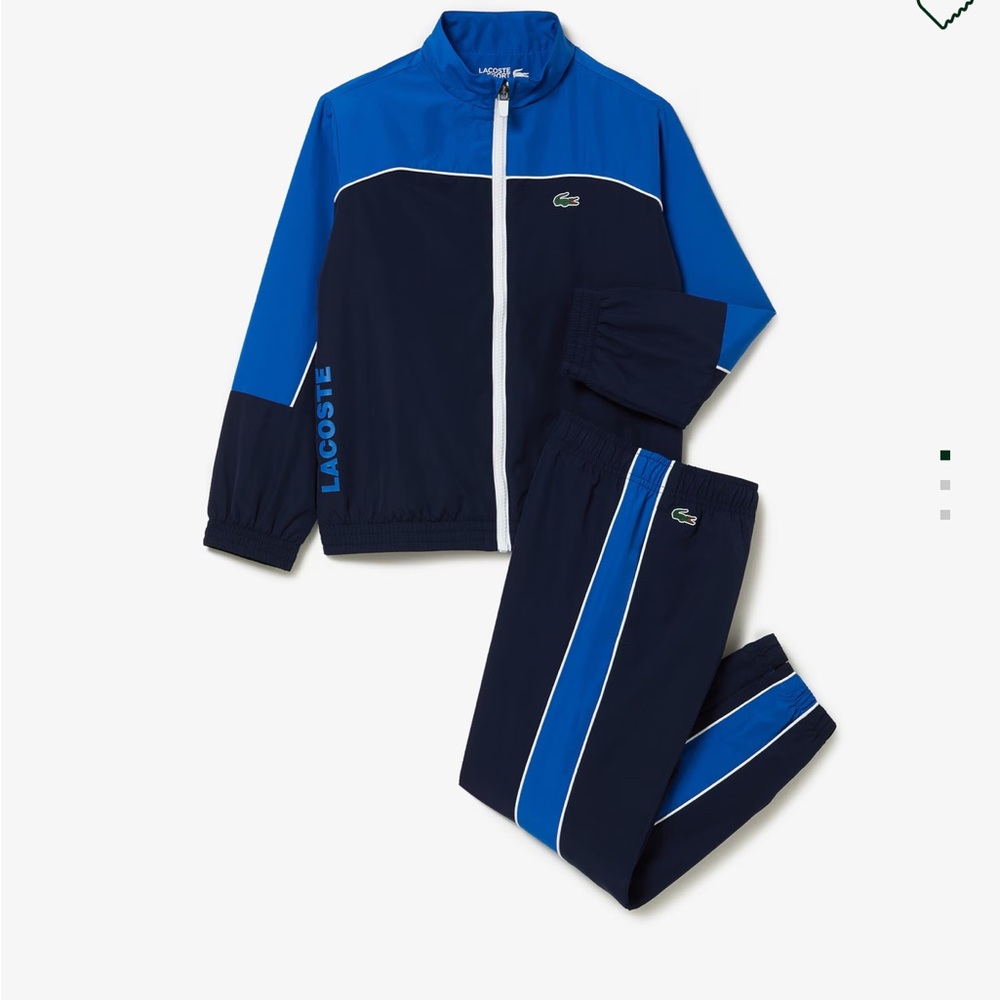 3 pieces Lacoste Blue and Navy Tracksuit Top + Pants and Polo Shirt Ultra Dry